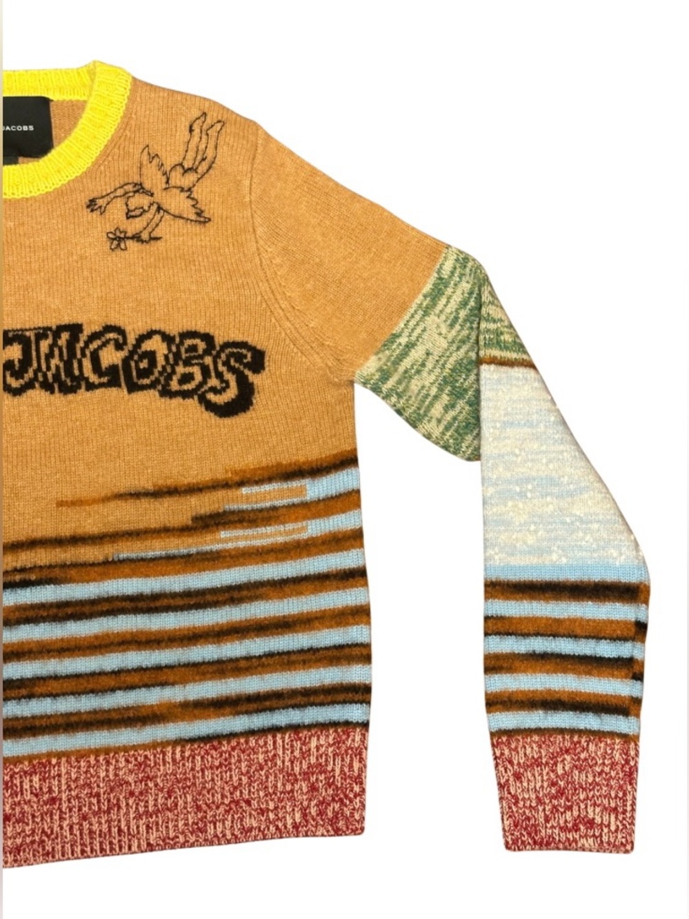 NWT Marc Jacobs Tattoo Crewneck Sweater Wool Alpaca Stripe Size S $475 AUTHENTIC - Picture 8 of 12